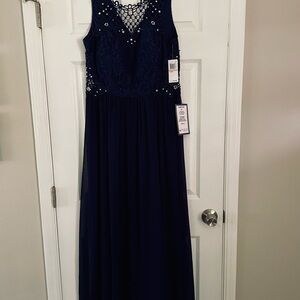 Elegant Navy Blue Evening Dress